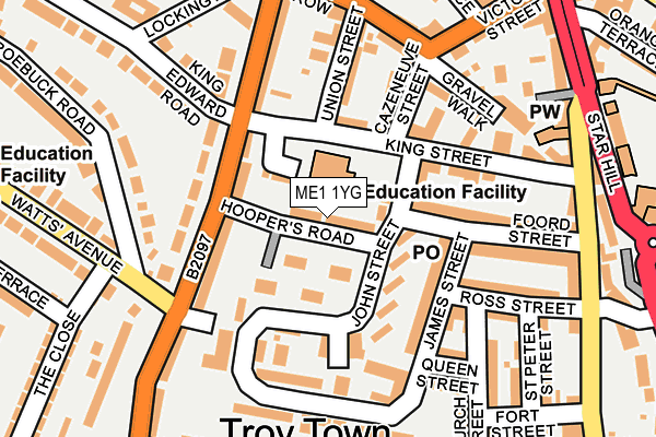 ME1 1YG map - OS OpenMap – Local (Ordnance Survey)
