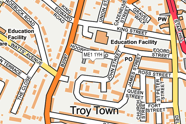 ME1 1YH map - OS OpenMap – Local (Ordnance Survey)