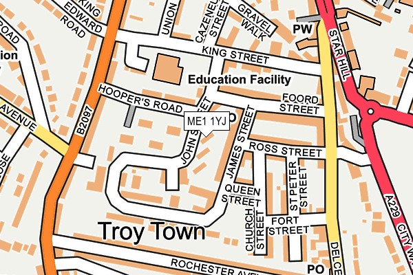 ME1 1YJ map - OS OpenMap – Local (Ordnance Survey)