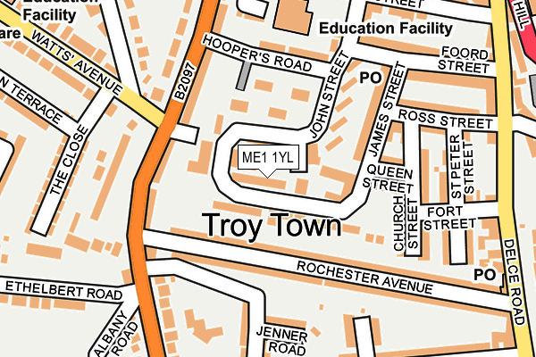 ME1 1YL map - OS OpenMap – Local (Ordnance Survey)