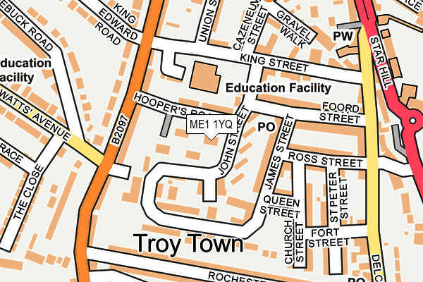 ME1 1YQ map - OS OpenMap – Local (Ordnance Survey) ME1 1YQ map - OS OpenMap – Local (Ordnance Survey)