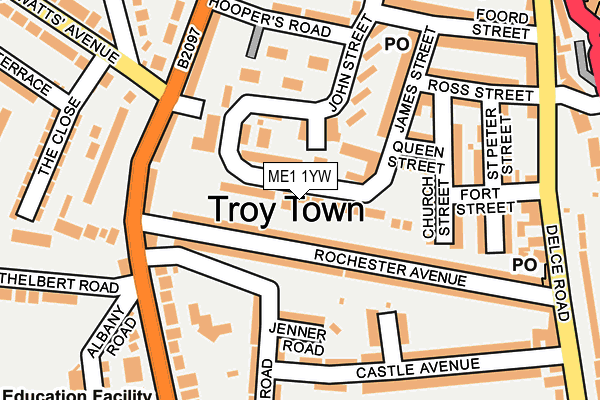 ME1 1YW map - OS OpenMap – Local (Ordnance Survey)
