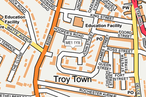 ME1 1YX map - OS OpenMap – Local (Ordnance Survey)