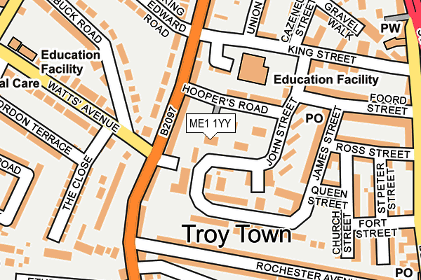 ME1 1YY map - OS OpenMap – Local (Ordnance Survey)