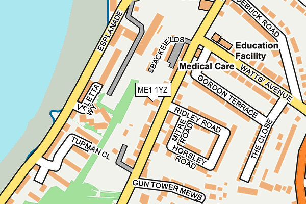 ME1 1YZ map - OS OpenMap – Local (Ordnance Survey) ME1 1YZ map - OS OpenMap – Local (Ordnance Survey)