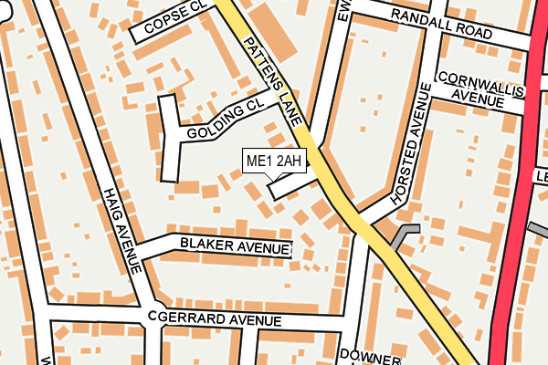 ME1 2AH map - OS OpenMap – Local (Ordnance Survey) ME1 2AH map - OS OpenMap – Local (Ordnance Survey)