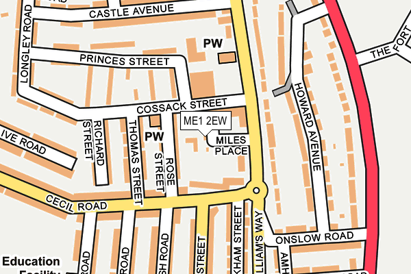 ME1 2EW map - OS OpenMap – Local (Ordnance Survey) ME1 2EW map - OS OpenMap – Local (Ordnance Survey)