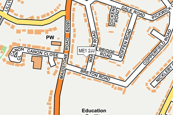 ME1 2JJ map - OS OpenMap – Local (Ordnance Survey)