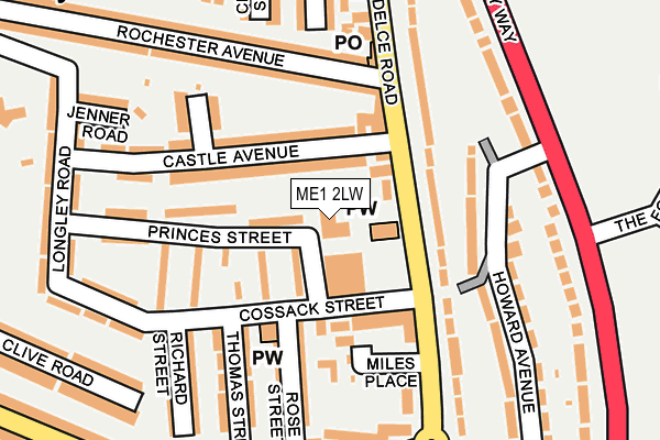 ME1 2LW map - OS OpenMap – Local (Ordnance Survey)