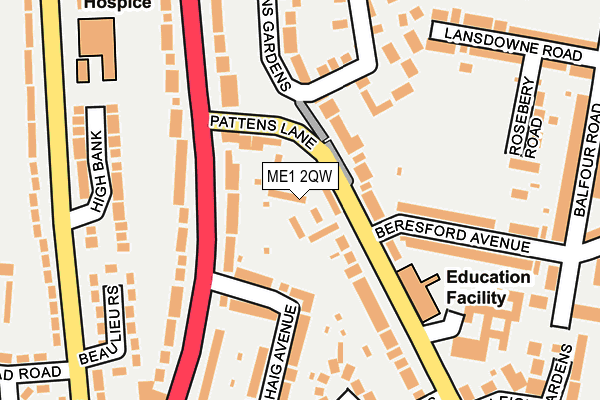 ME1 2QW map - OS OpenMap – Local (Ordnance Survey) ME1 2QW map - OS OpenMap – Local (Ordnance Survey)