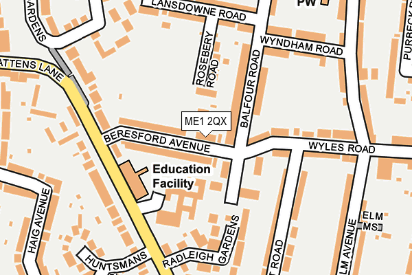 ME1 2QX map - OS OpenMap – Local (Ordnance Survey)