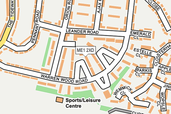 ME1 2XD map - OS OpenMap – Local (Ordnance Survey)