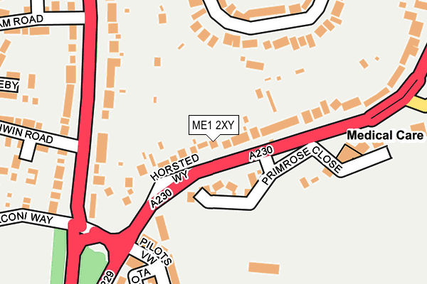 ME1 2XY map - OS OpenMap – Local (Ordnance Survey) ME1 2XY map - OS OpenMap – Local (Ordnance Survey)