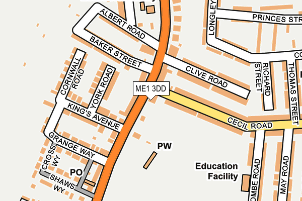 ME1 3DD map - OS OpenMap – Local (Ordnance Survey)