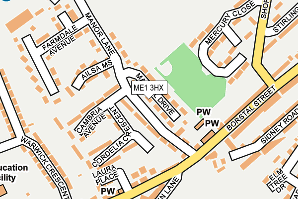 ME1 3HX map - OS OpenMap – Local (Ordnance Survey) ME1 3HX map - OS OpenMap – Local (Ordnance Survey)