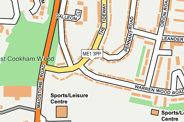 ME1 3PP map - OS OpenMap – Local (Ordnance Survey)