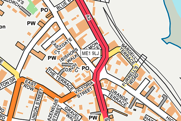 ME1 9LJ map - OS OpenMap – Local (Ordnance Survey) ME1 9LJ map - OS OpenMap – Local (Ordnance Survey)