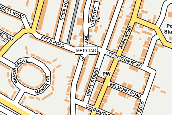 ME10 1AG map - OS OpenMap – Local (Ordnance Survey) ME10 1AG map - OS OpenMap – Local (Ordnance Survey)