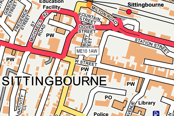 ME10 1AW map - OS OpenMap – Local (Ordnance Survey) ME10 1AW map - OS OpenMap – Local (Ordnance Survey)