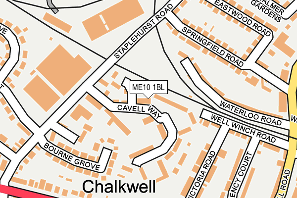 ME10 1BL map - OS OpenMap – Local (Ordnance Survey) ME10 1BL map - OS OpenMap – Local (Ordnance Survey)