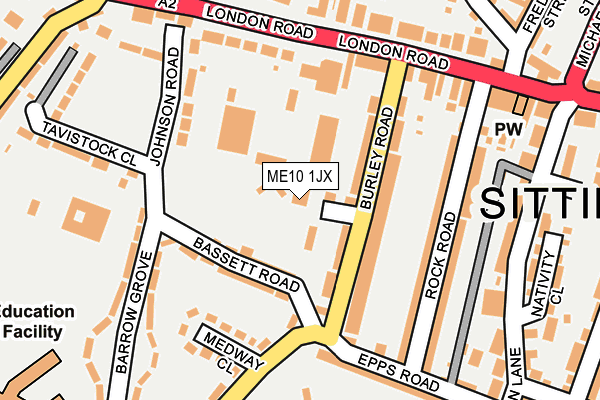ME10 1JX map - OS OpenMap – Local (Ordnance Survey) ME10 1JX map - OS OpenMap – Local (Ordnance Survey)