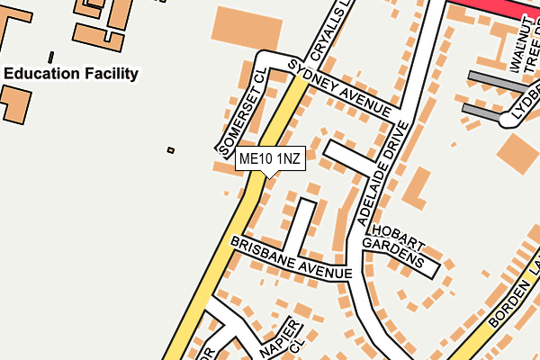 ME10 1NZ map - OS OpenMap – Local (Ordnance Survey) ME10 1NZ map - OS OpenMap – Local (Ordnance Survey)