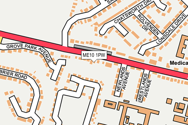 ME10 1PW map - OS OpenMap – Local (Ordnance Survey) ME10 1PW map - OS OpenMap – Local (Ordnance Survey)