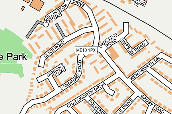 ME10 1PX map - OS OpenMap – Local (Ordnance Survey) ME10 1PX map - OS OpenMap – Local (Ordnance Survey)