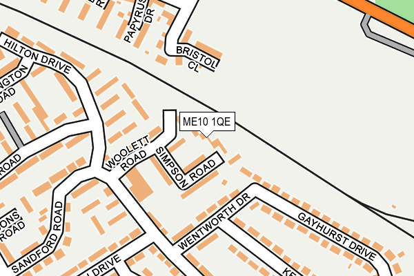 ME10 1QE map - OS OpenMap – Local (Ordnance Survey) ME10 1QE map - OS OpenMap – Local (Ordnance Survey)