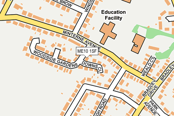 ME10 1SF map - OS OpenMap – Local (Ordnance Survey) ME10 1SF map - OS OpenMap – Local (Ordnance Survey)