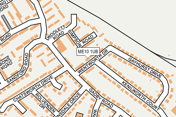 ME10 1UB map - OS OpenMap – Local (Ordnance Survey) ME10 1UB map - OS OpenMap – Local (Ordnance Survey)