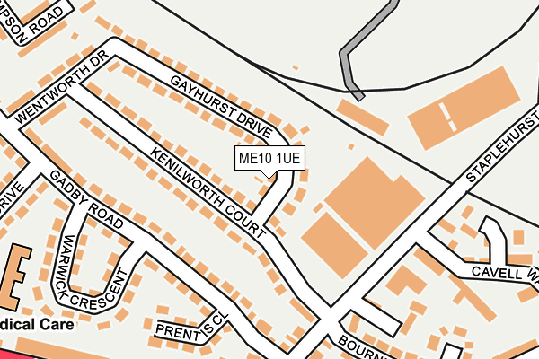 ME10 1UE map - OS OpenMap – Local (Ordnance Survey) ME10 1UE map - OS OpenMap – Local (Ordnance Survey)