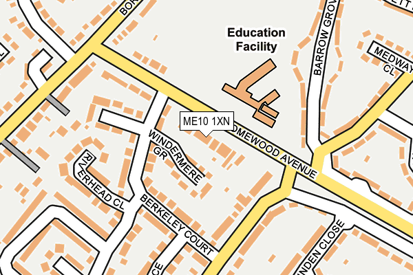 ME10 1XN map - OS OpenMap – Local (Ordnance Survey) ME10 1XN map - OS OpenMap – Local (Ordnance Survey)