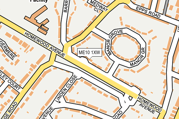 ME10 1XW map - OS OpenMap – Local (Ordnance Survey) ME10 1XW map - OS OpenMap – Local (Ordnance Survey)