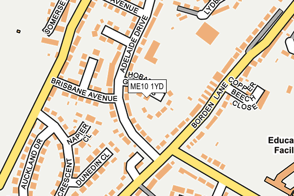 ME10 1YD map - OS OpenMap – Local (Ordnance Survey) ME10 1YD map - OS OpenMap – Local (Ordnance Survey)