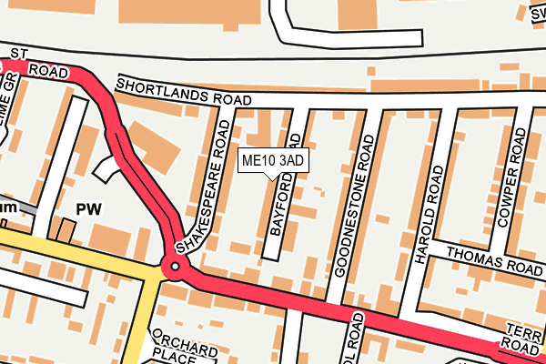 ME10 3AD map - OS OpenMap – Local (Ordnance Survey)