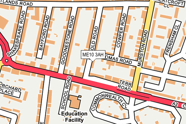ME10 3AH map - OS OpenMap – Local (Ordnance Survey) ME10 3AH map - OS OpenMap – Local (Ordnance Survey)