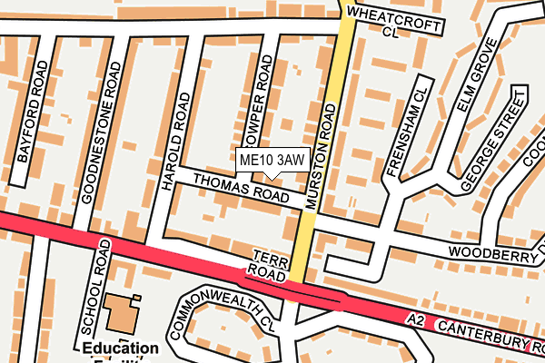 ME10 3AW map - OS OpenMap – Local (Ordnance Survey) ME10 3AW map - OS OpenMap – Local (Ordnance Survey)