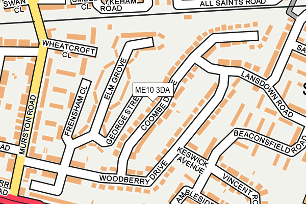 ME10 3DA map - OS OpenMap – Local (Ordnance Survey) ME10 3DA map - OS OpenMap – Local (Ordnance Survey)