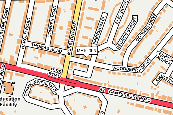 ME10 3LN map - OS OpenMap – Local (Ordnance Survey) ME10 3LN map - OS OpenMap – Local (Ordnance Survey)