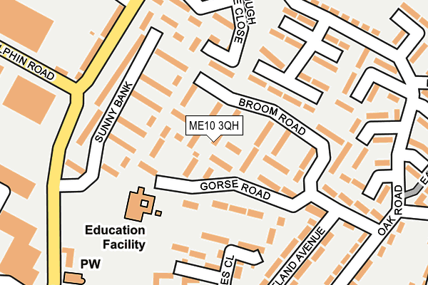 ME10 3QH map - OS OpenMap – Local (Ordnance Survey) ME10 3QH map - OS OpenMap – Local (Ordnance Survey)