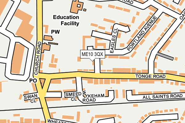 ME10 3QX map - OS OpenMap – Local (Ordnance Survey) ME10 3QX map - OS OpenMap – Local (Ordnance Survey)