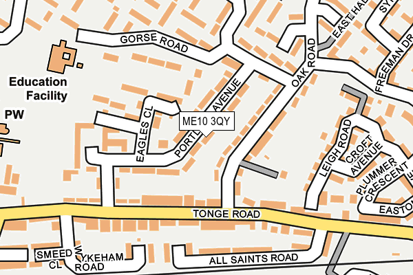 ME10 3QY map - OS OpenMap – Local (Ordnance Survey) ME10 3QY map - OS OpenMap – Local (Ordnance Survey)
