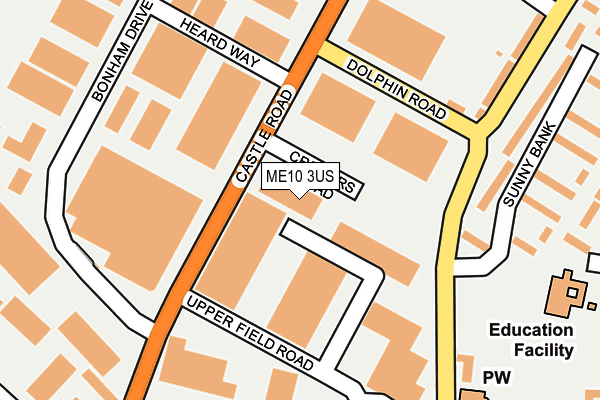 ME10 3US map - OS OpenMap – Local (Ordnance Survey) ME10 3US map - OS OpenMap – Local (Ordnance Survey)