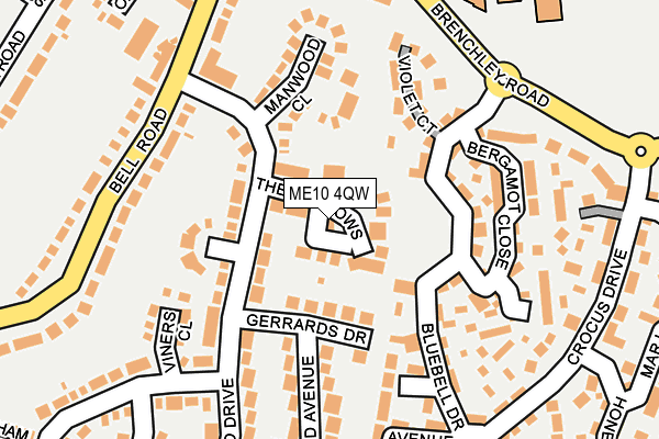 ME10 4QW map - OS OpenMap – Local (Ordnance Survey) ME10 4QW map - OS OpenMap – Local (Ordnance Survey)