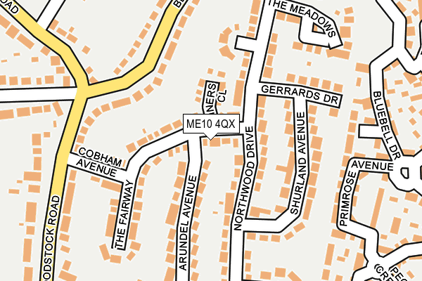 ME10 4QX map - OS OpenMap – Local (Ordnance Survey) ME10 4QX map - OS OpenMap – Local (Ordnance Survey)