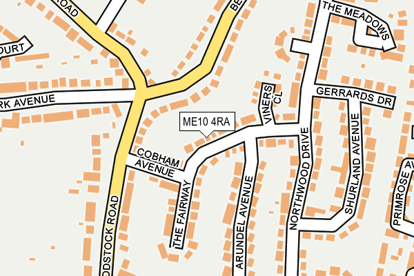 ME10 4RA map - OS OpenMap – Local (Ordnance Survey) ME10 4RA map - OS OpenMap – Local (Ordnance Survey)