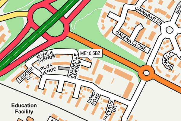 ME10 5BZ map - OS OpenMap – Local (Ordnance Survey) ME10 5BZ map - OS OpenMap – Local (Ordnance Survey)