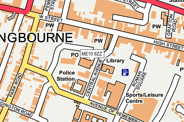 ME10 9ZZ map - OS OpenMap – Local (Ordnance Survey)