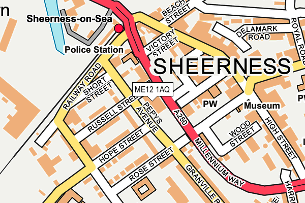 ME12 1AQ map - OS OpenMap – Local (Ordnance Survey)